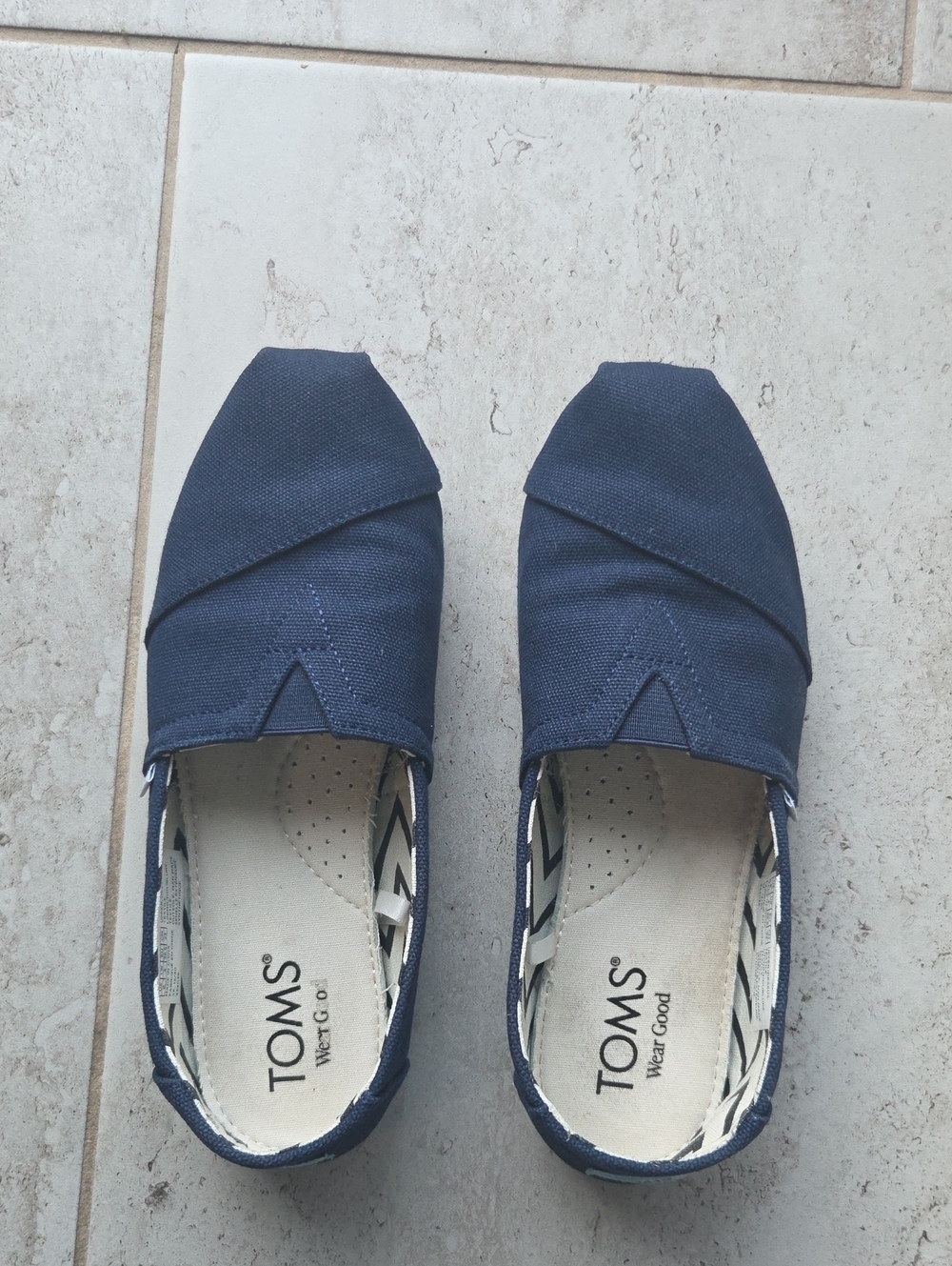 TOMS Navy Canvas Slip-On Women’s Moccasins